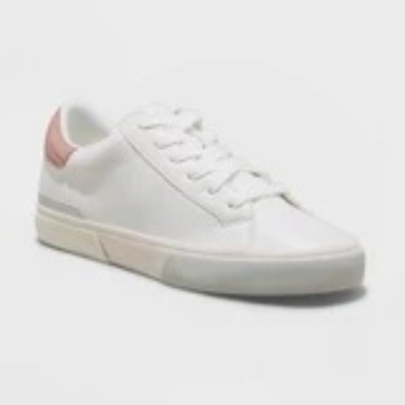 a new day Shoes - Women's Maddison Sneakers - A New Day™ White/Pink, Size 7.5
